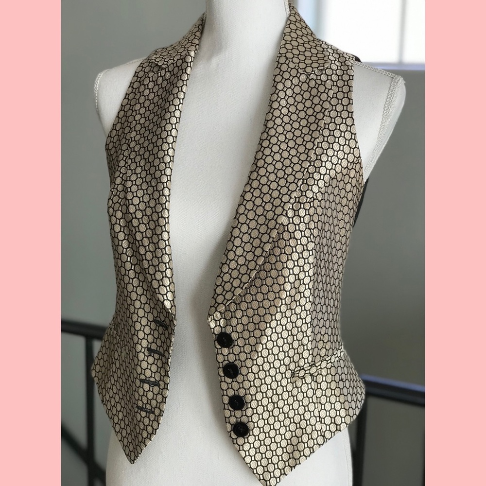 ZARA Vest in Black and Light Tan Size 8